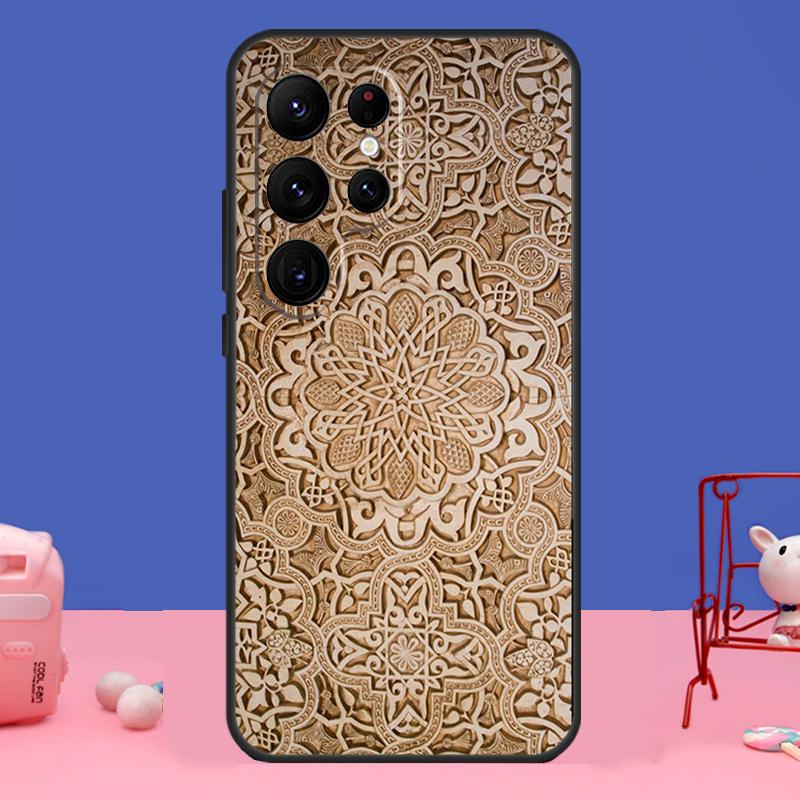 Индийский Цветочный Хна Мандала Чехол Для Samsung Galaxy S23 S24 Ultra S21 S22 Plus Note 20 Note 10 S8 S9 S10 S20 FE Обложка
