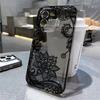 Модный Черный Чехол Для Телефона С Цветочным Узором Из Кружева Для iPhone 17 16 15 14 Pro 17 Air 13 12 11 Max Mini 7 8 Plus XR XS Мягкий Прозрачный Чехол