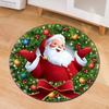 Christmas Santa Claus Pattern Round Carpet Living Room Bedroom Room Floor Decoration Carpet Home Bathroom Non-slip Floor Mat