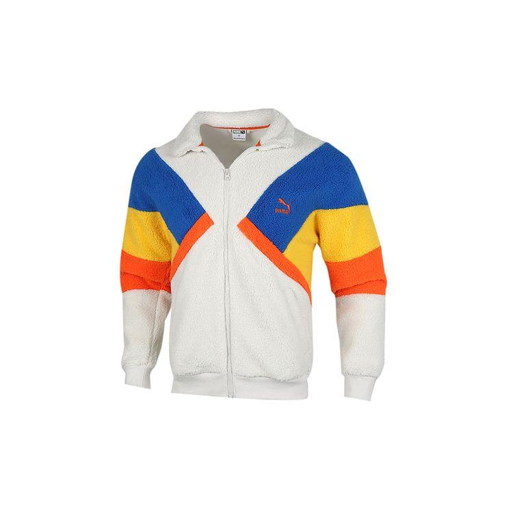 Puma Retro Block Sherpa Fleece Casual Jacket Men Jacket Smoke-Grey 530808-05