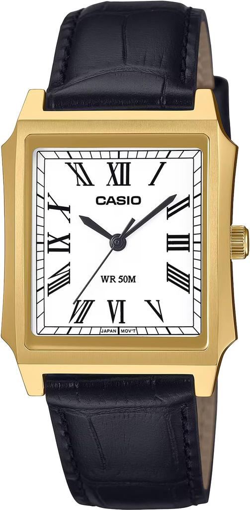 Casio MTP-B190GL-7BV Стандартные мужские часы, Черно-белые и золотые, Корпус из нержавеющей стали, Водонепроницаемость 5 АТМ