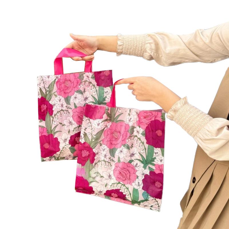 5шт пластиковая подарочная упаковка сумки сумки для покупок на День матери деловые принадлежности сумки с принтом камелии праздничные принадлежности