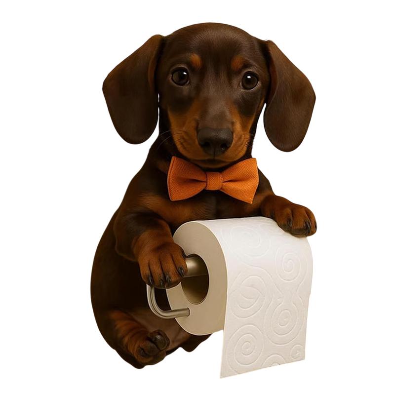 Милый держатель для туалетной бумаги в виде собаки, настенный, из смолы, органайзер для рулонной бумаги с собакой, декор для ванной комнаты, кухни, диспенсер для бумажных полотенец, салфеток