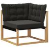 Outdoor Sofa Set with Cushions 4 pcs White and Black