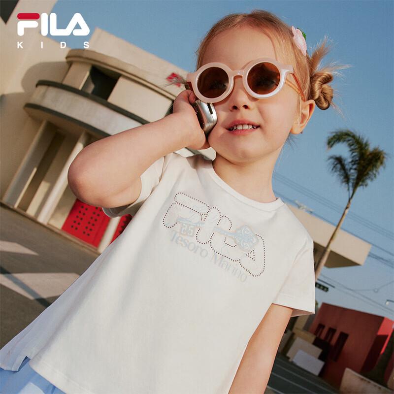 FILA Girls' Summer Short-Sleeve Round Neck T-Shirt