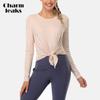 Футболки для тренировок Charmleaks с длинными рукавами, топы для йоги для женщин, футболка, спортивная одежда, топ, рубашка-танкини, топ