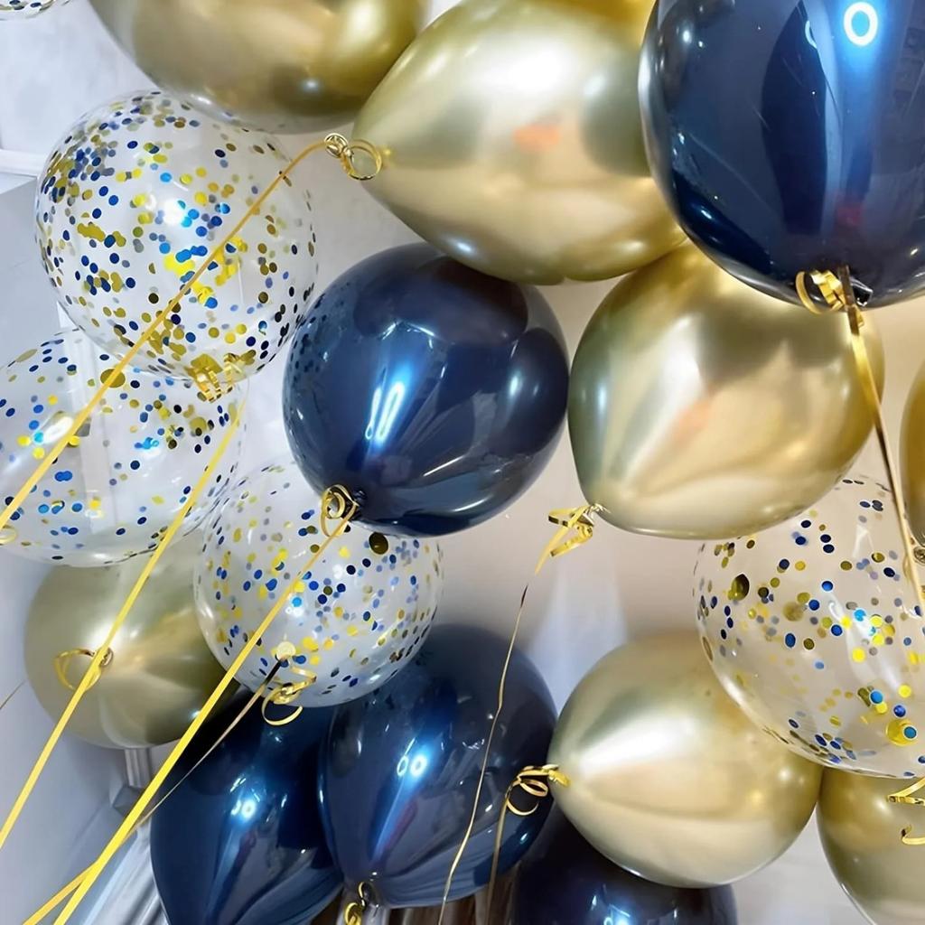 Синие шары 12-дюймовые темно-синие шары для дней рождения, выпускных церемоний, крещений детей, годовщин, новогодних вечеринок, праздничных украшений