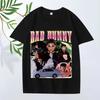 Классическая футболка Bad Bunny 2025 Новая Унисекс s Женская Оверсайз 100% Хлопок Уличный Стиль Короткий Рукав Летний Принт Графика Унисекс Топы