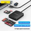PISEN 4-in-1 USB 3.0 Card Reader for SD, TF, MS, CF - High Speed, Android Type-C Compatible