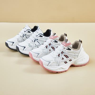 Женские повседневные туфли для папы, кроссовки на толстой платформе, удобные кроссовки для ходьбы со шнуровкой, нескользящие теннисные кроссовки, дышащие спортивные кроссовки для женщин