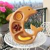 Wooden Charcuterie Board Dolphin Shaped Cheese Board Fruit Serving Platter with 3-Compartment Fun Dolphin Kitchenware for Beach Parties