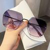 Солнцезащитные очки Gradual Change Gray Large Frame для мужчин, многоугольные металлические солнцезащитные очки для вождения, солнцезащитные очки Tide Seaside Travel