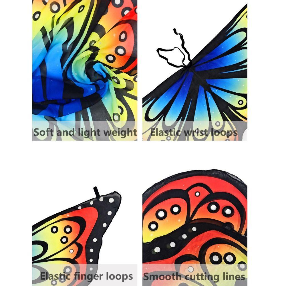 Colorful Butterfly Wings Costume Fancy Dress Cosplay Costume Fairy Shawl DIY Decorations Cape Butterfly Party Accessories