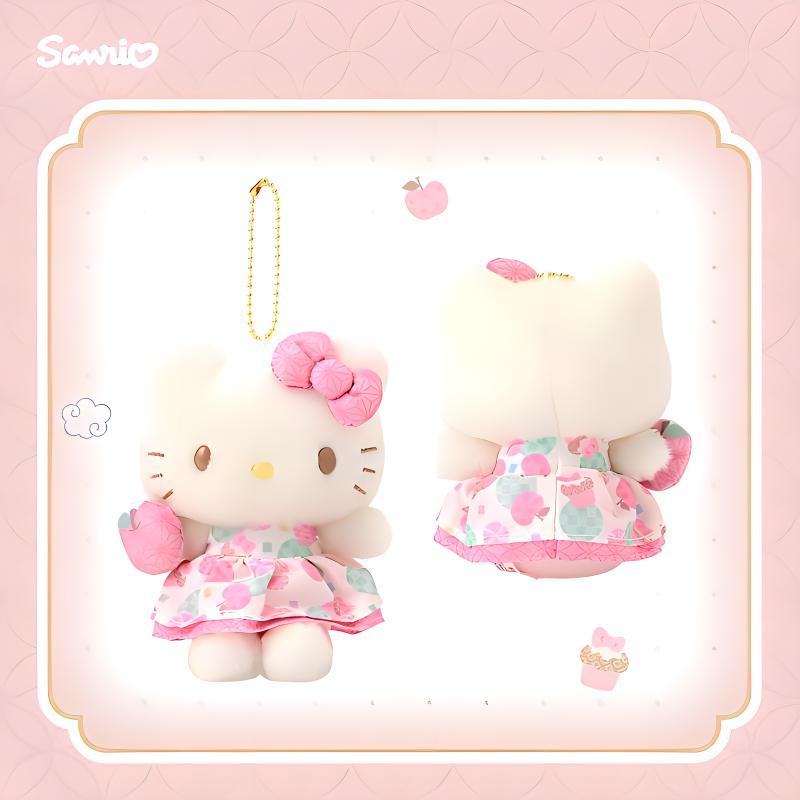 Sanrio Big-eared dog Hello Kitty/Hello Kitty Kuromi Melody Japanese style retro doll plush pendant 8cm high Sanrio-340224G8001K7
