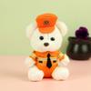 Whimsical Teddy Bear Plush Police Character Keychain For Car And Motorcycle