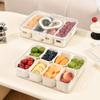Large Capacity Divided Dinner Plate Plastic Food Preservation Store Box Snack Fruit Tray  for Home