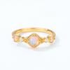 New Japan And South Korea Fashion Personality Artificial Opal Ring S925 Sterling Silver Gold Plated Ring