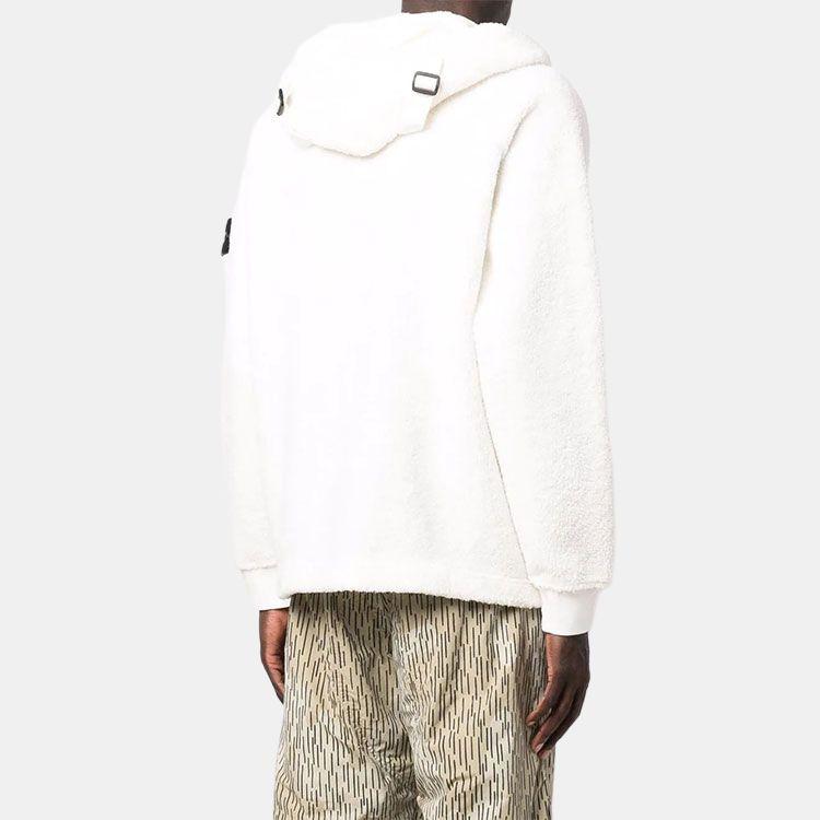 STONE ISLAND FW21 Куртка с капюшоном, панелями из овчины и двойными карманами, с логотипом, мужские куртки, Белый 751560134-V0001