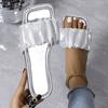 Summer Slippers Women Silver Pleated Indoor Outdoor Flip Flops Flats  New Korean Slippers For Women Sandals Shoes Designer
