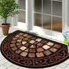 1 шт. Роскошный винтажный узор Прочный полиэстер Полукруглый приветственный придверный коврик Нескользящий для улицы Патио Веранды Кухни Ванной Комнаты Прихожей Напольный коврик