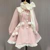 Kawaii Lolita Lace Patchwork Sweet Dress Coat Women Y2k Aesthetic Dresses Party Vestidos
