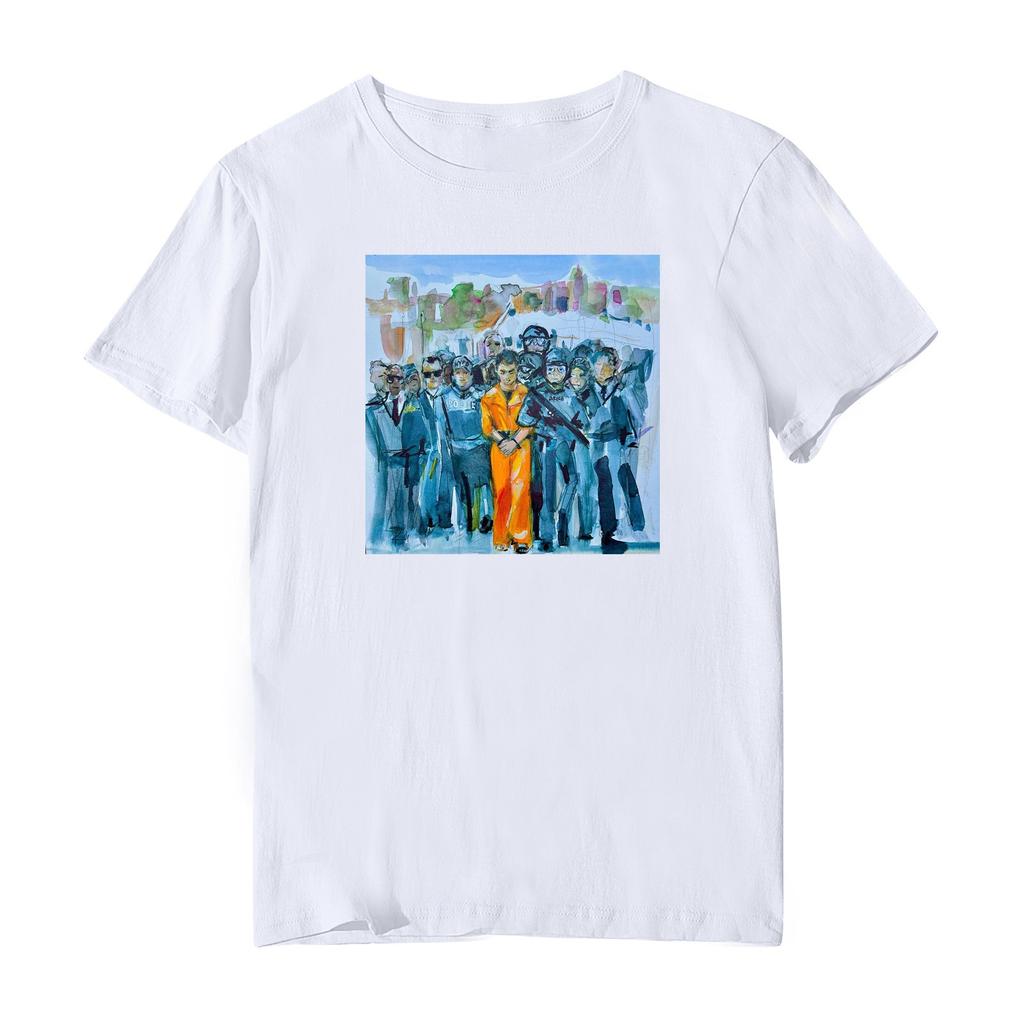 Повседневная модная спортивная футболка с круглым вырезом и принтом унисекс с коротким рукавом