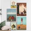 Винтажные скандинавские абстрактные пейзажи на холсте настенные картины мультяшные собаки постеры и принты фотографии детская спальня домашний декор