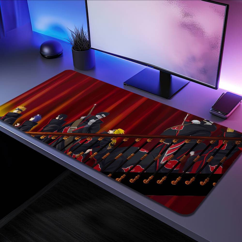 Anime NARUTO Akatsuki Mousepad Large Desk Mat Keyboard Ergonomic Office Rubber PC Non-slip Anti-fray Home Custom Game
