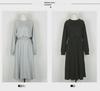 Korean Style Autumn/Winter Long Sleeve Waisted Sweater Dress for Women - Trendy Round Neck Design