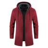 Men Sweater Jacket Fashion Winter Coat Fleece Hoodies High Quality Luxury Checkered Hooded Knit Cardigan Male Outer Wear