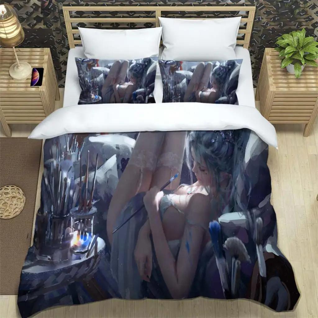 Sexy And Enchanting Beauty Printed Bedding Soft And Comfortable Fashion Gift For Friends Customizable Comforter Bedding Sets