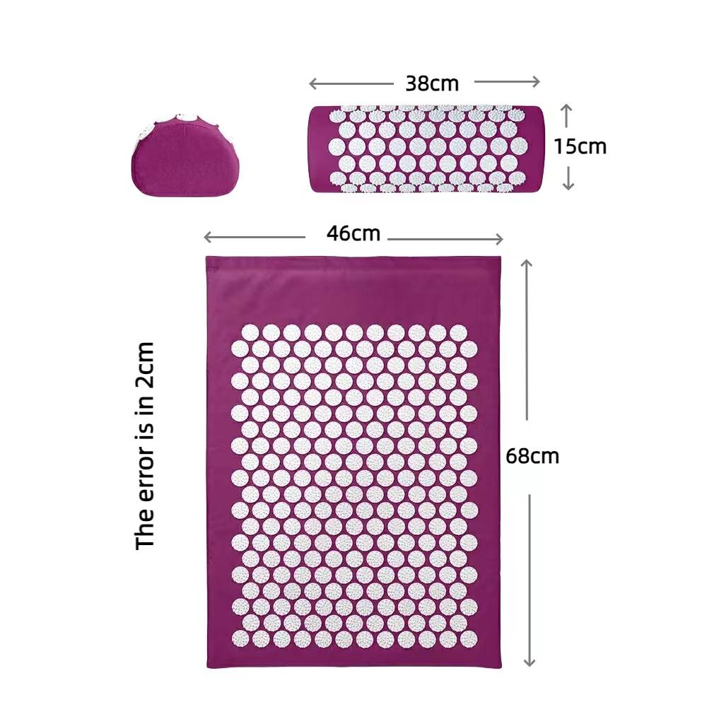 Массажный акупунктурный коврик 3 в 1 с роликом для спины и шеи