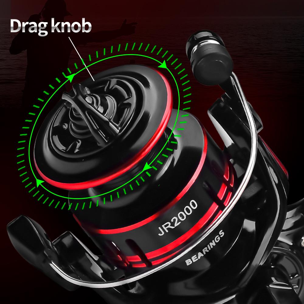 Сверхлегкая катушка для спиннинга 2000 5.2:Катушка с 1 передаточным числом. Металлическая спиннинговая катушка 1BB, универсальная для морской и пресной воды. Максимальное тяговое усилие 5 кг.