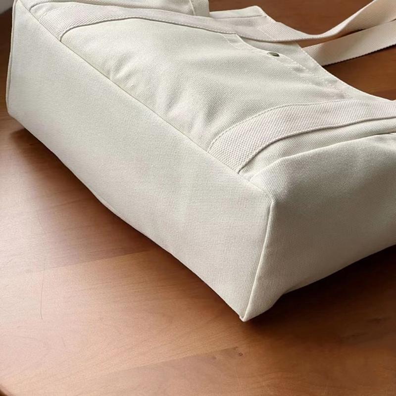 Yogodlns Minimalist Female Student Large Capacity Commuting Tote Bag Canvas Shoulder Bag For Women Portable Handbags