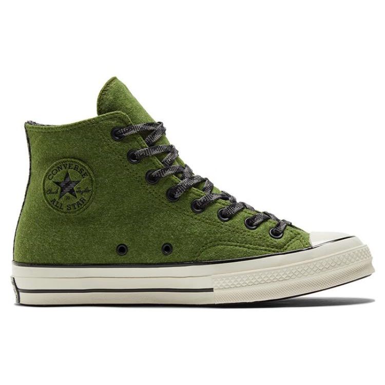 Converse Chuck 70 High Flannel Green Unisex Sneakers Black A04284C