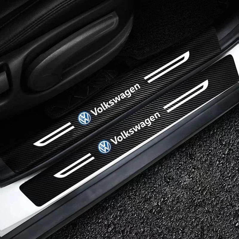 Для VOLKSWAGEN VW Углеродное волокно для Volkswagen Passat Tiguan Golf Bora Jetta Sharan Magotan T3 Защита дверей автомобиля Пороги Задний багажник