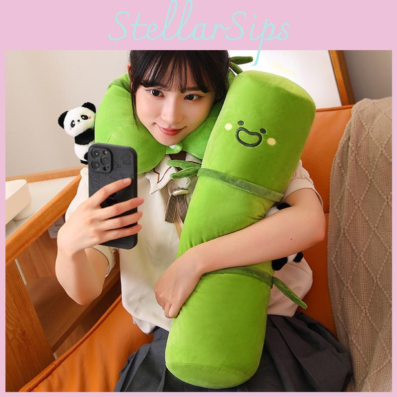 Bamboo Panda Long Pillow Soft Plush Toy For Girls Bed Stuffed Animal Doll