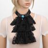 Women Men Detachable Ruffled Lace Jabot Vintage Victorian Fake Collar Exotic Cosplay False Neck Choker Clubwear Steampunk Collar