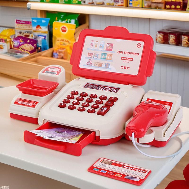 Игрушечный симулятор кассового аппарата супермаркета, игровой домик, детская комната у дома, модель страницы кассы, сканирование карт