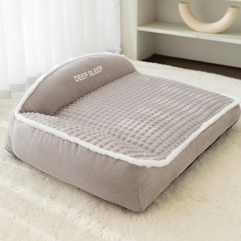 Cozy Autumn/Winter Fleece Pet Bed: Thickened Sofa Nest for Dogs and Cats
