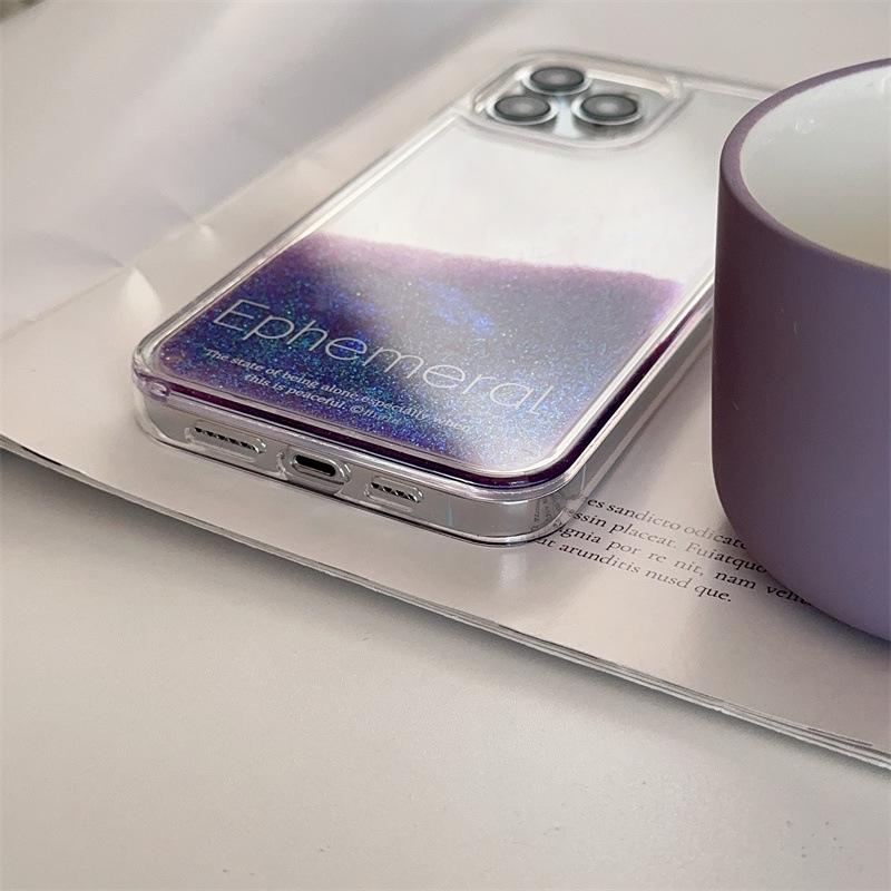 Блестящий жидкий зыбучий песок силиконовый чехол для телефона Apple 11/12/13/15 Pro Max, противоударный, английский динамичный модный