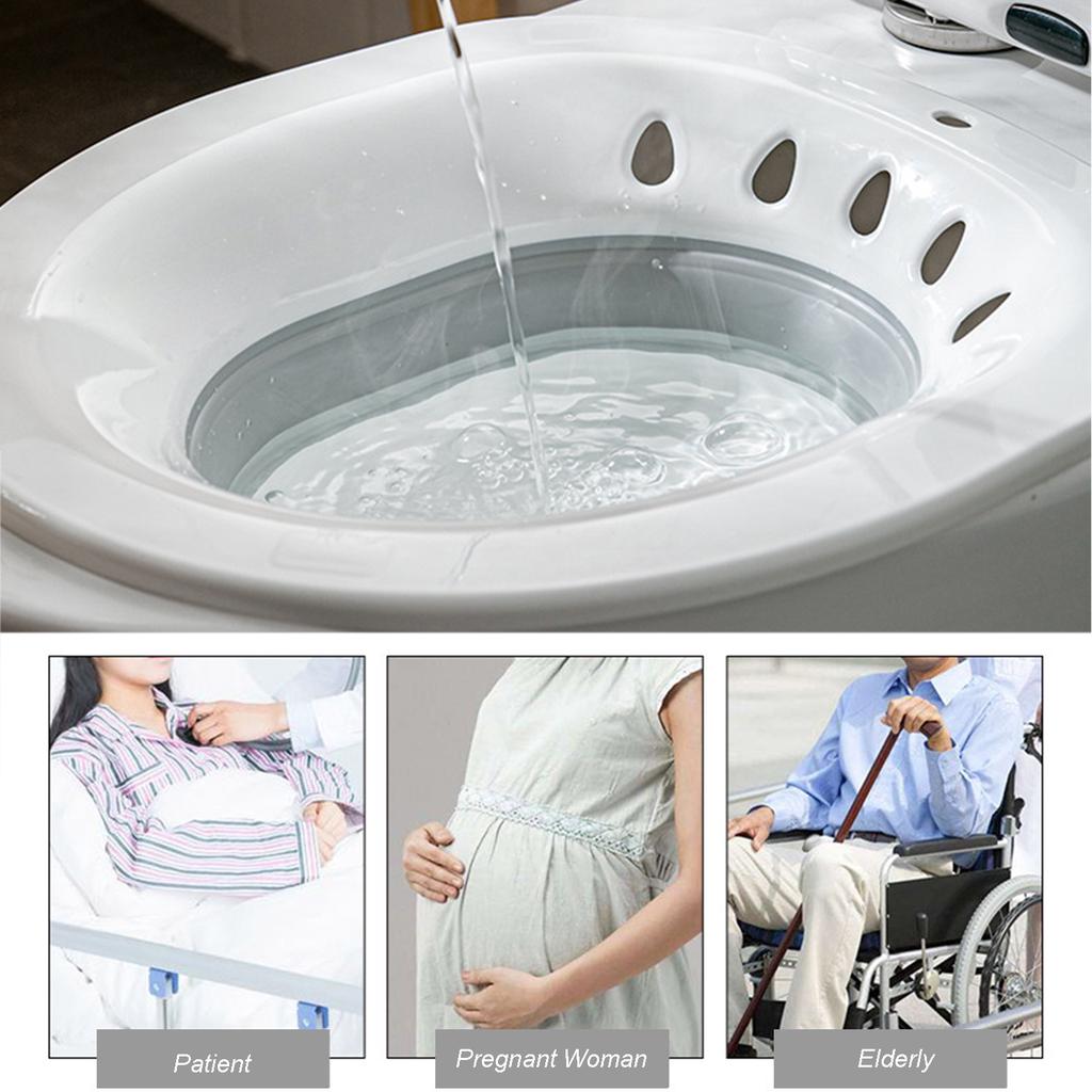 Sitz Bath for Toilet Collapsible Seat Sitz Foldable Squat Free Sitz Bath Folding Sitz Reusable