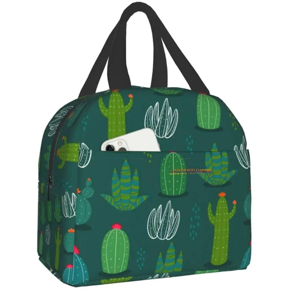 Kawaii Cactus Cinco De Mayo Lunch Bag Travel Box Work Bento Cooler Многоразовая сумка для пикника Изолированные контейнеры для покупок