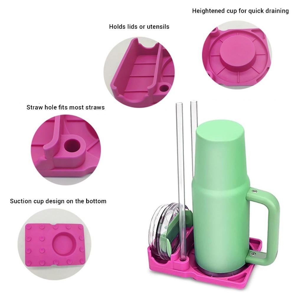 Suction Cup Design Cup Drainer Rack Food Grade Silicone Water Bottle Holder Bottle Drying Rack Bar