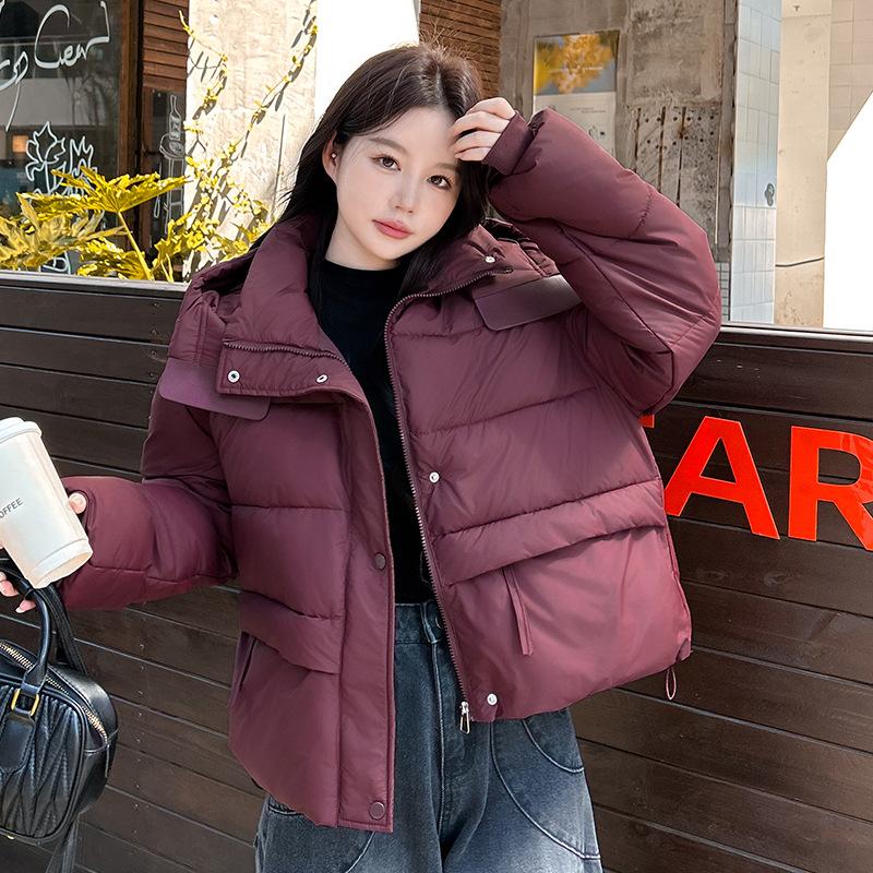New cotton-padded clothes women's short winter hooded cotton-padded clothes fashion cotton-padded clothes jacket versatile bread clothes
