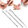 3 Pcs Stainless Steel Cuticle Tools Spoon Pusher Remover Manicure Pedicure Set