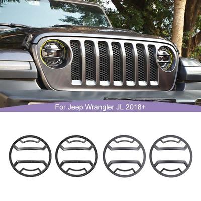 Передние фары автомобиля, крышка лампы, украшение, защита фар для Jeep Wrangler JL для JT Gladiator 2018 Up, автомобильные аксессуары