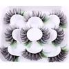 5 Pair 3D Mink Lashes Colored Lashes Mink Lashes Mix Colored Eyelashes Pink Blue Red False Eyelashes Makeup for Women