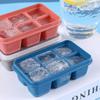 Silicone Ice Cubes Tray with Lid 6 Cubes Jelly Maker Frozen Molds Easy-Release for Whisky Cocktail Cola Baby Food and Drinks
