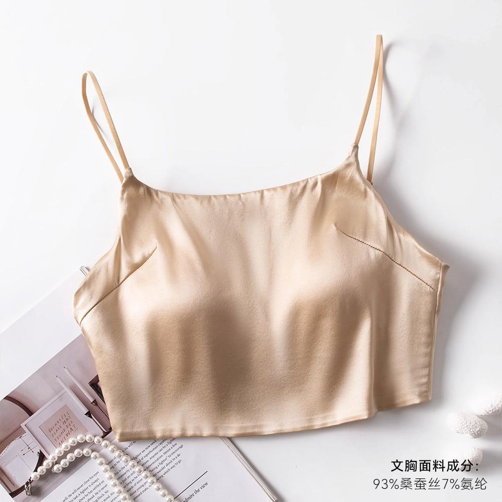 New tube top sling light luxury tube top mulberry silk sling small vest